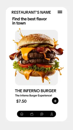 Restaurant Marketing Menu In UI TikTok Style