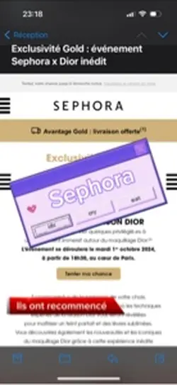 Alert email sephora 