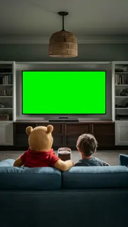 pooh watching tv