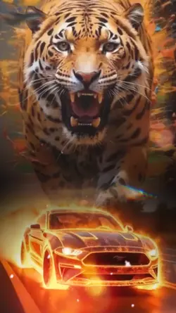 Tiger &Car fire hd