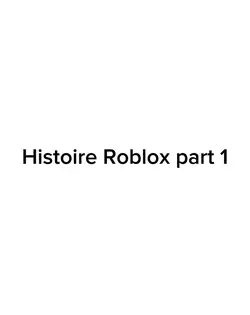 #histoire Roblox