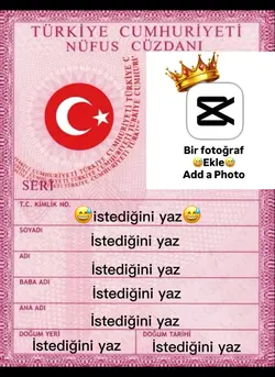Pembe kimlik şablon