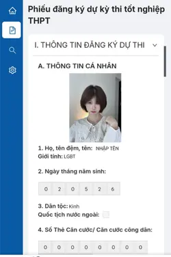 phiếu đăng kí thi