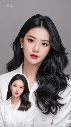 Long wavy hair