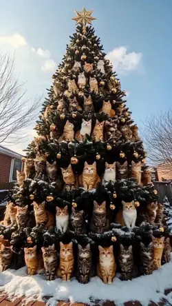 cat christmas tree 