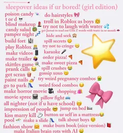 sleepover ideas!