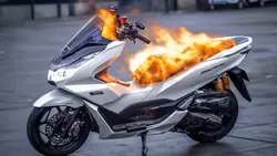 Motorcycle burning |