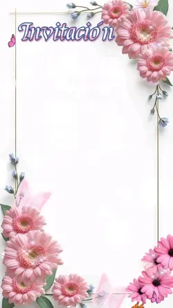 invitación flor rosa
