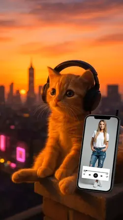 cat listen to music