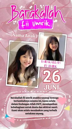 ULTAH ANAK 26 JUNI