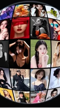 Rotating photo wall
