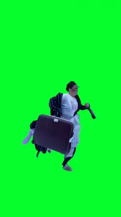 run with suitcase