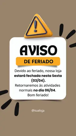 Aviso de feriado