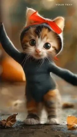 Tiny cat dancing
