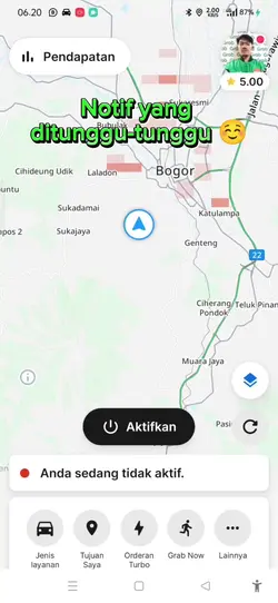Notif Grab masuk 