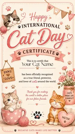 Cat Day Certificate