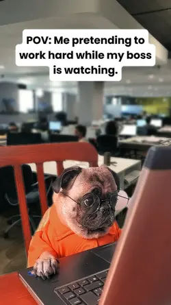 pretending to work