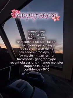 mid-july stats !!
