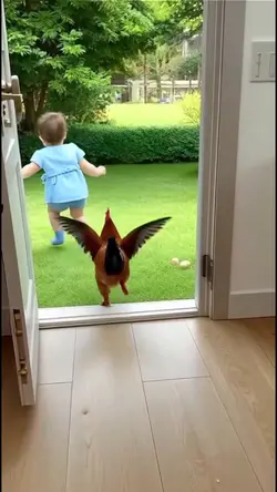 chiken and baby