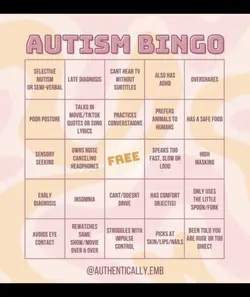 Autism bingo