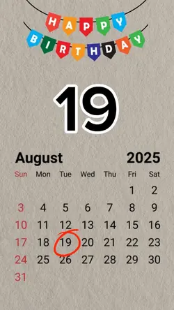 birthday 19 August 