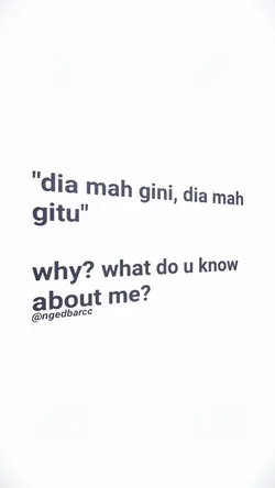 tau apa tentangku?
