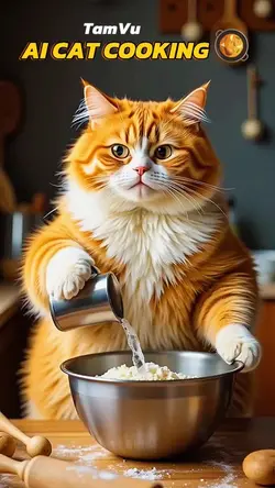CUTE CAT COOKING 🥘 