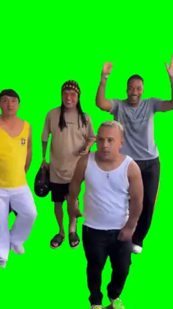 The actors dancing
