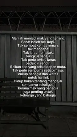 menjdi mak yg tenang