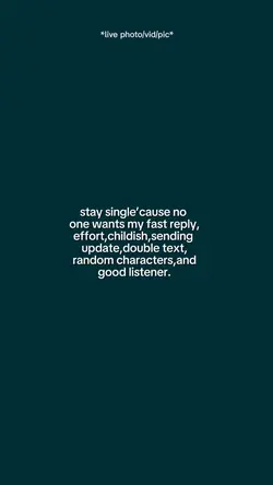 Stay single 