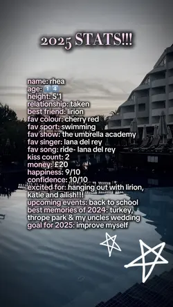 2025 stats 💝!!