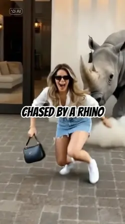 chased by a rhino