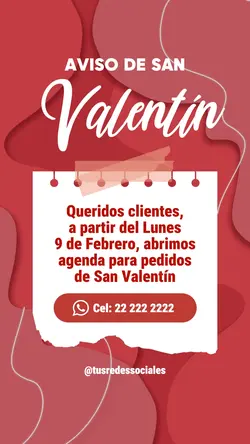Aviso San Valentín