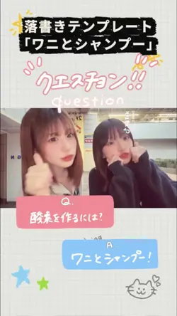 落書きテンプレ「ワニとシャンプー」