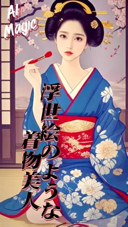 浮世絵美人に変身⭐︎紅を挿す