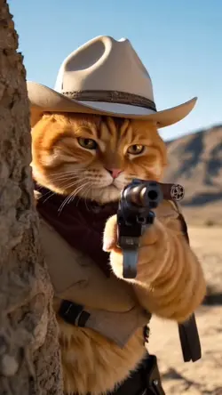 Cat shoots girl