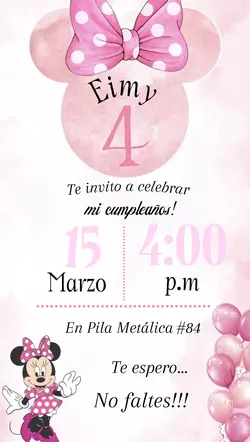 Invitación minnie🎀
