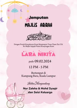 Majlis Aqiqah Invite