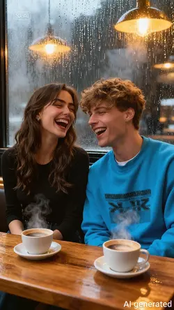 Rainy Café Laughter
