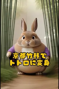 京都竹林でトトロに変身
