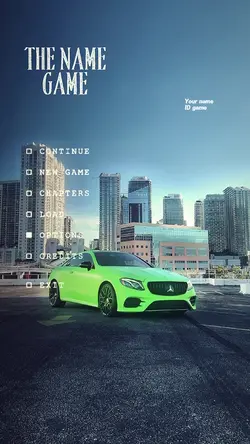 Game menu screen