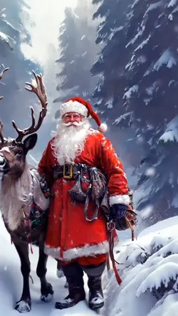 santa with deer