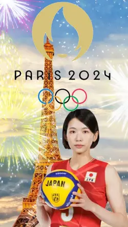 パリオリンピック女子バレーテンプレート