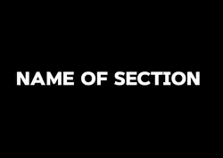 NAME OF SECTION 