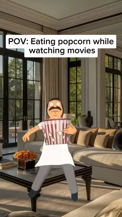 eating popcorn