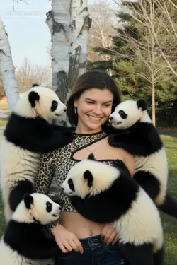 me and baby panda 