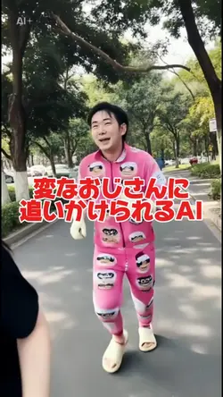 変なおじさんに追いかけられるAI