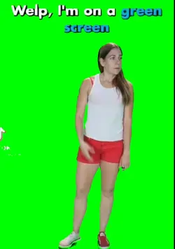 On a green screen 