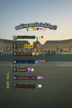 ranking fav holidays