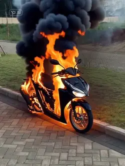motorcycle burning 